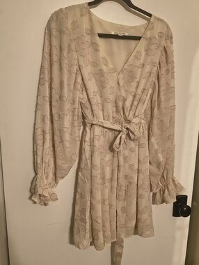 Jealous Tomato Cream Dress with Light Pink Floral Print